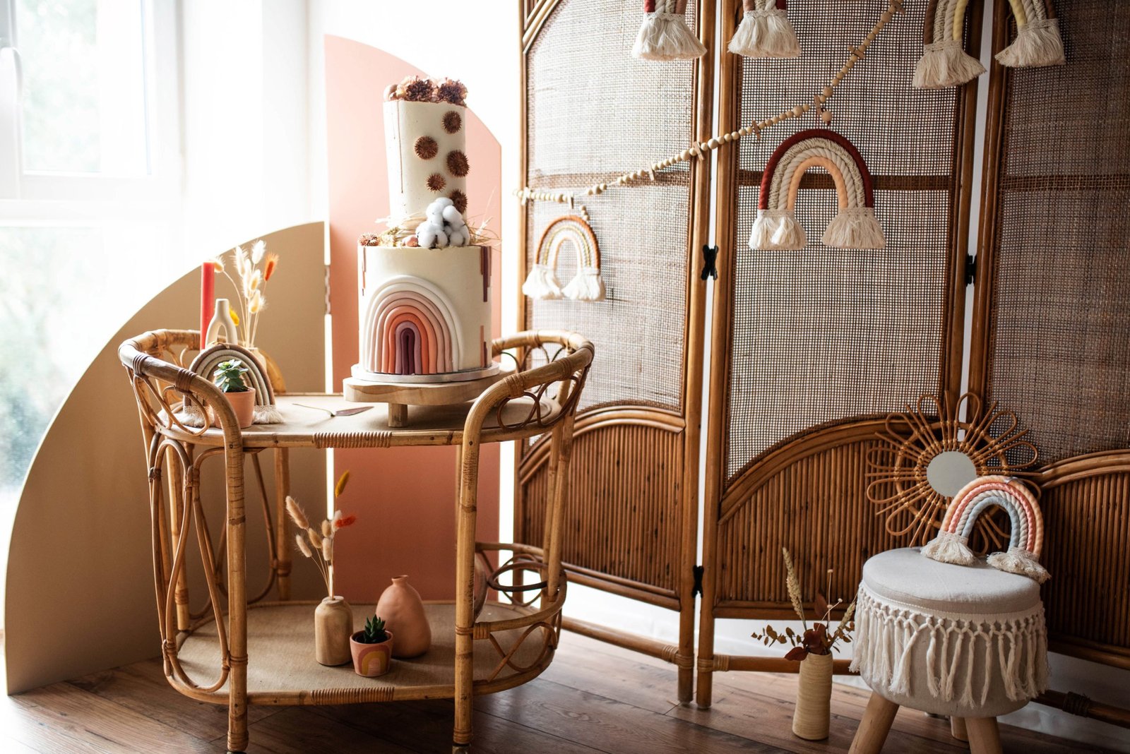 Atelier Chamaison agence évènementiel décoration location mariage Toulouse desserte vintage rotin